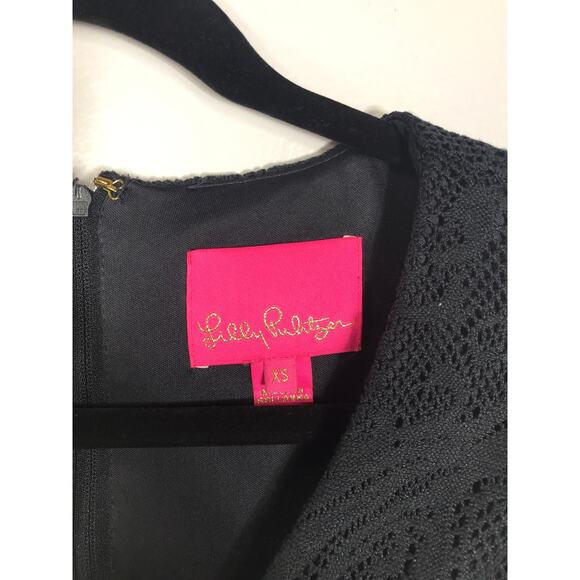 Lilly Pulitzer Jasleen Mini Black Wrap Lace Romper Dress Shorts Womens XS Resort - Picture 4 of 16